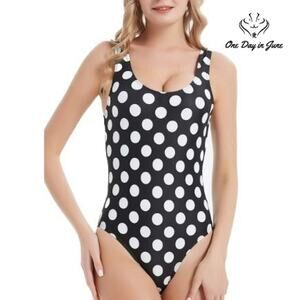 Jimilaka Polka Dot One Piece Swimsuit Size XXL